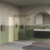 BRAUER Void douchecabine met draaideur helder glas 100x100x200 incl. glascoating PVD RVS-kleurig geborsteld GS-VOC1H100100200NG