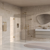 BRAUER Void douchecabine met draaideur helder glas 100x120x200 incl. glascoating PVD goud geborsteld GS-VOC1H100120200GG