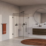 BRAUER Void douchecabine met draaideur helder glas 100x120x200 incl. glascoating PVD gunmetal geborsteld GS-VOC1H100120200GM