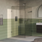 BRAUER Void douchecabine met draaideur helder glas 100x120x200 incl. glascoating PVD RVS-kleurig geborsteld GS-VOC1H100120200NG