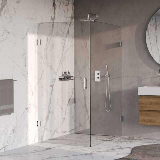 BRAUER Void douchecabine met draaideur helder glas 100x140x200 incl. glascoating chroom GS-VOC1H100140200CE