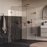 BRAUER Void douchecabine met draaideur helder glas 100x140x200 incl. glascoating PVD koper geborsteld GS-VOC1H100140200GK