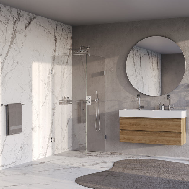 BRAUER Void douchecabine met draaideur helder glas 80x100x200 incl. glascoating chroom GS-VOC1H80100200CE