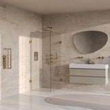 BRAUER Void douchecabine met draaideur helder glas 80x100x200 incl. glascoating PVD goud geborsteld GS-VOC1H80100200GG