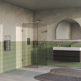 BRAUER Void douchecabine met draaideur helder glas 80x120x200 incl. glascoating PVD RVS-kleurig geborsteld GS-VOC1H80120200NG
