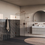 BRAUER Void douchecabine met draaideur helder glas 80x80x200 incl. glascoating PVD koper geborsteld GS-VOC1H8080200GK