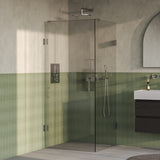 BRAUER Void douchecabine met draaideur helder glas 80x80x200 incl. glascoating PVD RVS-kleurig geborsteld GS-VOC1H8080200NG