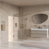 BRAUER Void douchecabine met draaideur helder glas 90x100x200 incl. glascoating PVD goud geborsteld GS-VOC1H90100200GG