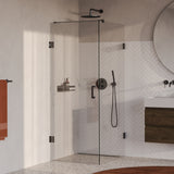 BRAUER Void douchecabine met draaideur helder glas 90x100x200 incl. glascoating PVD gunmetal geborsteld GS-VOC1H90100200GM