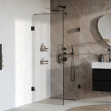 BRAUER Void douchecabine met draaideur helder glas 90x100x200 incl. glascoating mat zwart GS-VOC1H90100200MZ