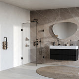 BRAUER Void douchecabine met draaideur helder glas 90x100x200 incl. glascoating mat zwart GS-VOC1H90100200MZ