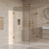 BRAUER Void douchecabine met draaideur helder glas 90x120x200 incl. glascoating PVD goud geborsteld GS-VOC1H90120200GG