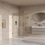 BRAUER Void douchecabine met draaideur helder glas 90x120x200 incl. glascoating PVD goud geborsteld GS-VOC1H90120200GG