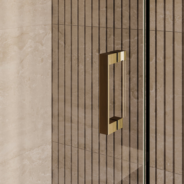 BRAUER Void douchecabine met draaideur helder glas 90x120x200 incl. glascoating PVD goud geborsteld GS-VOC1H90120200GG