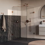 BRAUER Void douchecabine met draaideur helder glas 90x120x200 incl. glascoating PVD koper geborsteld GS-VOC1H90120200GK