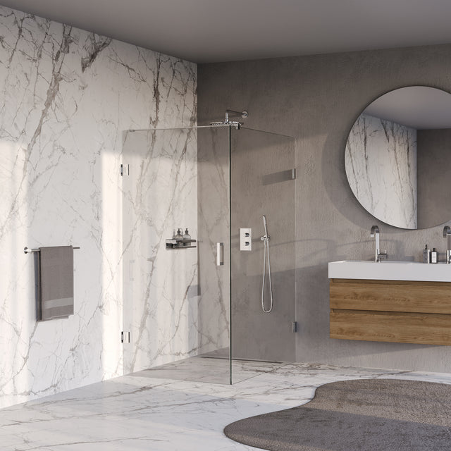 BRAUER Void douchecabine met draaideur helder glas 90x140x200 incl. glascoating chroom GS-VOC1H90140200CE