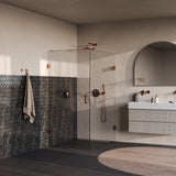 BRAUER Void douchecabine met draaideur helder glas 90x140x200 incl. glascoating PVD koper geborsteld GS-VOC1H90140200GK