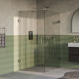 BRAUER Void douchecabine met draaideur helder glas 90x140x200 incl. glascoating PVD RVS-kleurig geborsteld GS-VOC1H90140200NG