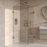 BRAUER Void douchecabine met draaideur helder glas 90x90x200 incl. glascoating PVD goud geborsteld GS-VOC1H9090200GG