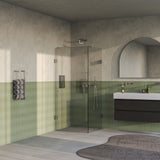 BRAUER Void douchecabine met draaideur helder glas 90x90x200 incl. glascoating PVD RVS-kleurig geborsteld GS-VOC1H9090200NG