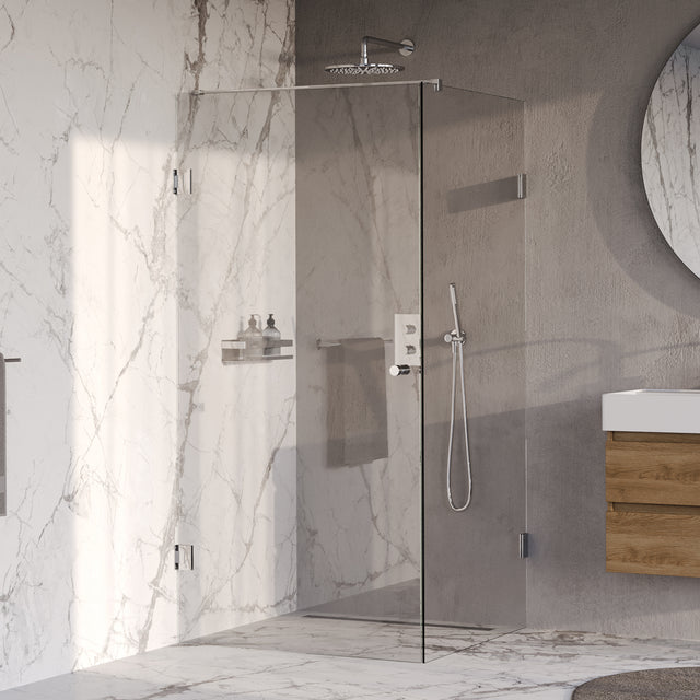 BRAUER Void Carving douchecabine met draaideur helder glas 100x100x200 incl. glascoating chroom GS-VOCC1H100100200CE