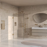 BRAUER Void Carving douchecabine met draaideur helder glas 100x100x200 incl. glascoating PVD goud geborsteld GS-VOCC1H100100200GG