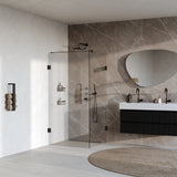 BRAUER Void Carving douchecabine met draaideur helder glas 100x100x200 incl. glascoating mat zwart GS-VOCC1H100100200MZ