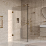 BRAUER Void Carving douchecabine met draaideur helder glas 100x120x200 incl. glascoating PVD goud geborsteld GS-VOCC1H100120200GG