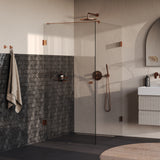 BRAUER Void Carving douchecabine met draaideur helder glas 100x120x200 incl. glascoating PVD koper geborsteld GS-VOCC1H100120200GK