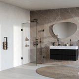 BRAUER Void Carving douchecabine met draaideur helder glas 80x100x200 incl. glascoating mat zwart GS-VOCC1H80100200MZ