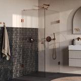 BRAUER Void Carving douchecabine met draaideur helder glas 80x120x200 incl. glascoating PVD koper geborsteld GS-VOCC1H80120200GK