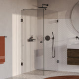 BRAUER Void Carving douchecabine met draaideur helder glas 80x120x200 incl. glascoating PVD gunmetal geborsteld GS-VOCC1H80120200GM