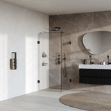 BRAUER Void Carving douchecabine met draaideur helder glas 80x80x200 incl. glascoating mat zwart GS-VOCC1H8080200MZ