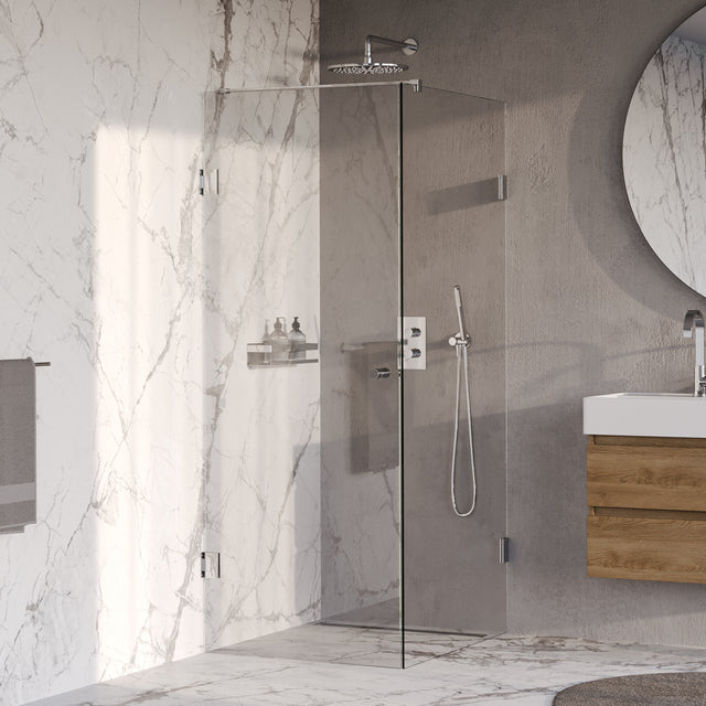 BRAUER Void Carving douchecabine met draaideur helder glas 90x100x200 incl. glascoating chroom GS-VOCC1H90100200CE