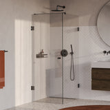 BRAUER Void Carving douchecabine met draaideur helder glas 90x100x200 incl. glascoating PVD gunmetal geborsteld GS-VOCC1H90100200GM