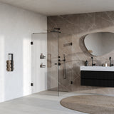 BRAUER Void Carving douchecabine met draaideur helder glas 90x120x200 incl. glascoating mat zwart GS-VOCC1H90120200MZ