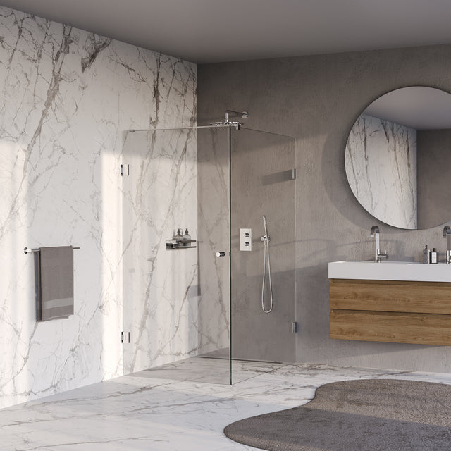 BRAUER Void Carving douchecabine met draaideur helder glas 90x140x200 incl. glascoating chroom GS-VOCC1H90140200CE