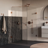 BRAUER Void Carving douchecabine met draaideur helder glas 90x140x200 incl. glascoating PVD koper geborsteld GS-VOCC1H90140200GK