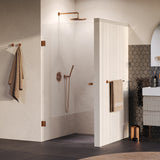 BRAUER Void Carving nisdeur helder glas 100x200 omkeerbaar incl. glascoating PVD koper geborsteld GS-VOCN1H100200GK