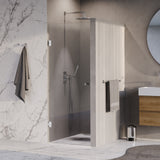 BRAUER Void Carving nisdeur helder glas 60x200 omkeerbaar incl. glascoating chroom GS-VOCN1H60200CE