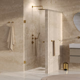 BRAUER Void Carving nisdeur helder glas 60x200 omkeerbaar incl. glascoating PVD goud geborsteld GS-VOCN1H60200GG