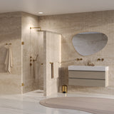 BRAUER Void Carving nisdeur helder glas 60x200 omkeerbaar incl. glascoating PVD goud geborsteld GS-VOCN1H60200GG