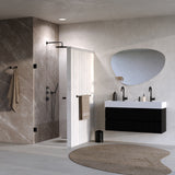 BRAUER Void Carving nisdeur helder glas 70x200 omkeerbaar incl. glascoating mat zwart GS-VOCN1H70200MZ