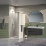 BRAUER Void Carving nisdeur helder glas 70x200 omkeerbaar incl. glascoating PVD RVS-kleurig geborsteld GS-VOCN1H70200NG