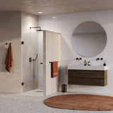 BRAUER Void Carving nisdeur helder glas 80x200 omkeerbaar incl. glascoating PVD gunmetal geborsteld GS-VOCN1H80200GM