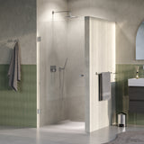 BRAUER Void Carving nisdeur helder glas 90x200 omkeerbaar incl. glascoating PVD RVS-kleurig geborsteld GS-VOCN1H90200NG