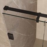 BRAUER Void Carving nisdeur 2-delig helder glas 130x200 omkeerbaar met draaideur 60 aan muur incl. glascoating mat zwart GS-VOCN2H6070200MZ