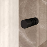 BRAUER Void Carving nisdeur 2-delig helder glas 150x200 omkeerbaar met draaideur 70 aan muur incl. glascoating mat zwart GS-VOCN2H7080200MZ