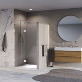 BRAUER Void Carving nisdeur 2-delig helder glas 110x200 omkeerbaar met draaideur 60 aan glas incl. glascoating chroom GS-VOCN3H6050200CE