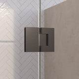 BRAUER Void Carving nisdeur 2-delig helder glas 120x200 omkeerbaar met draaideur 60 aan glas incl. glascoating PVD gunmetal geborsteld GS-VOCN3H6060200GM